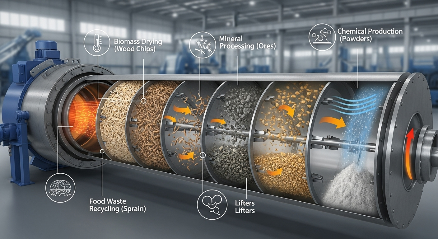 Industrial Applications of Rotary Dryers