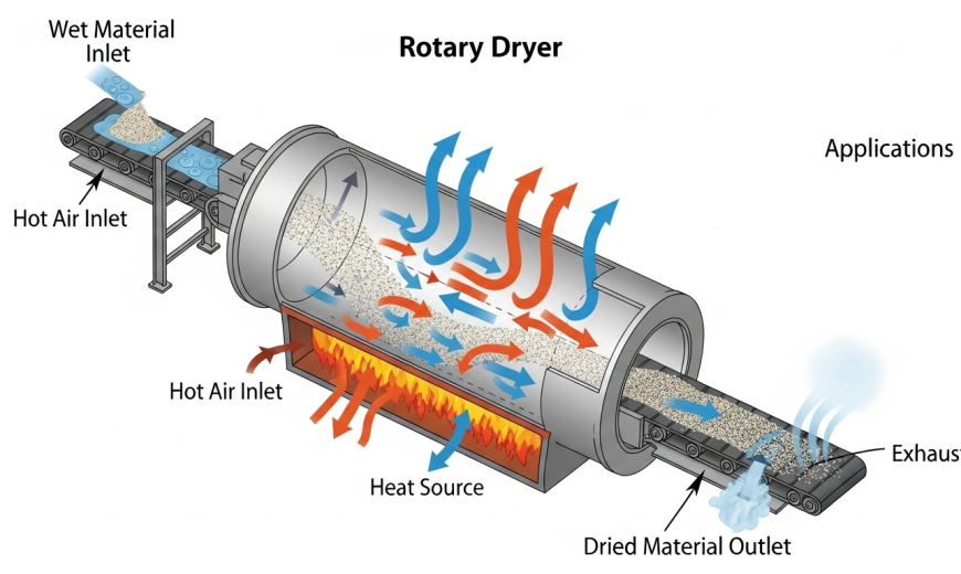 Rotary Dryers Work: Principle, Process, and Applications