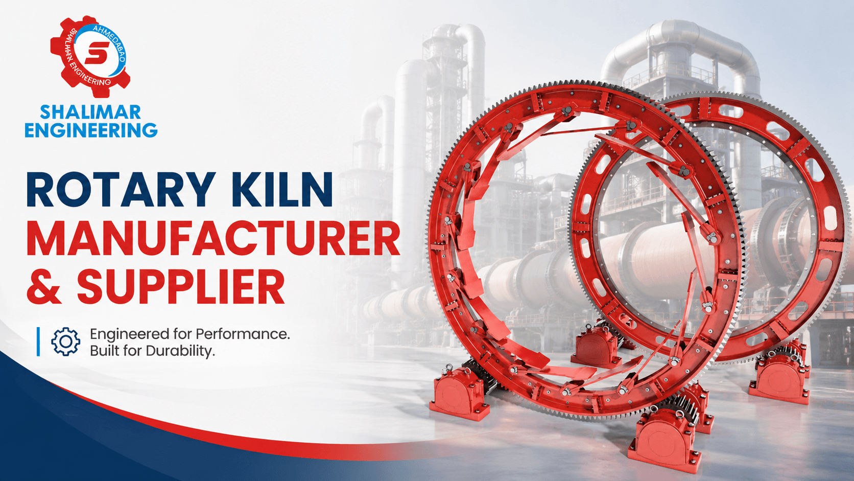 Red rotary kiln girth gear and drive mechanism assembly by a leading manufacturer and supplier.