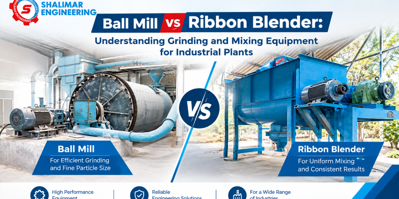 Ball Mill vs. Ribbon Blender: Understanding Grinding and Mixing Equipment for Industrial Plants